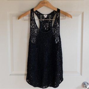 WILFRED  Aritzia Madeline Floral Lace Racerback Tank Top Size M